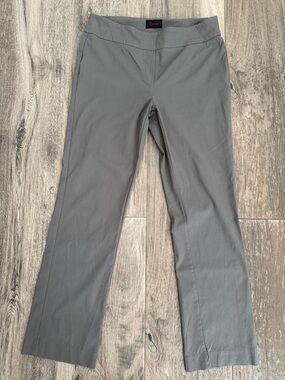 Recussi Gray Boot Cut Flare Stretch Pull On Pants Sz 14 Comfortable Work 29”